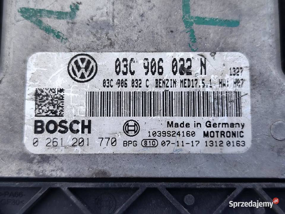 VW Golf V STEROWNIK KOMPUTER SILNIKA 03C906032N Przemęt
