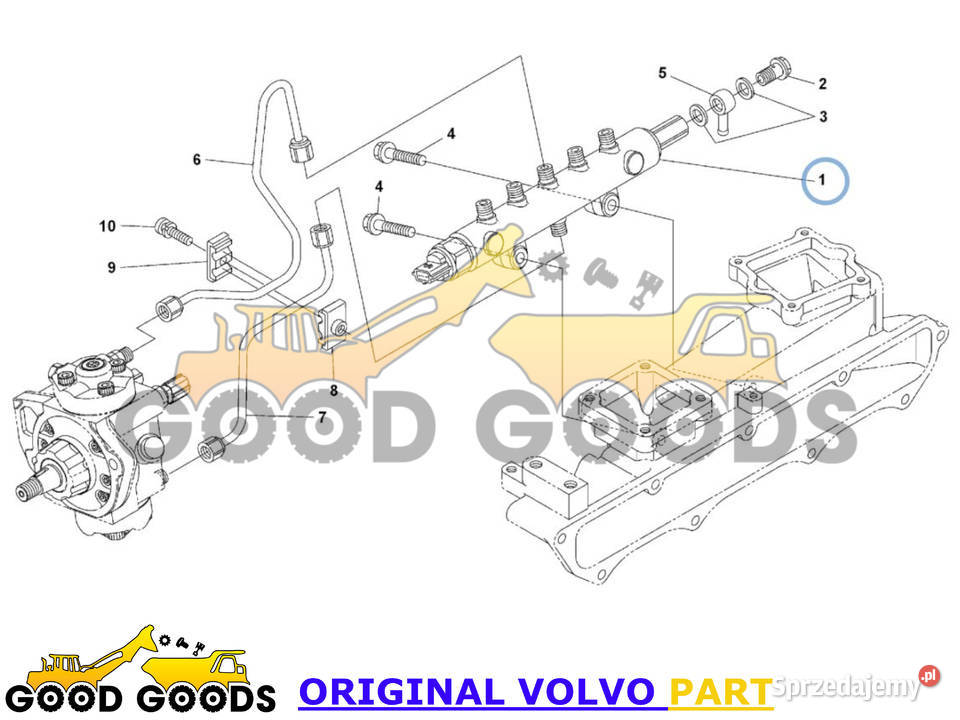 VOLVO LISTWA PALIWOWA COMMON RAIL D38H 16672751 Władysławów