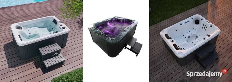 Jacuzzi wanna zewnętrzna masaż basen pokrywa LED