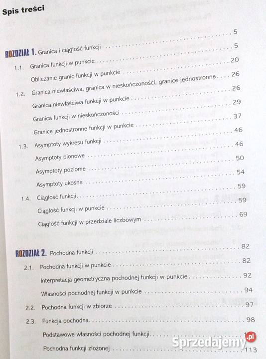 Analiza matematyczna licealistów Rok wydania 2002 sprzedam