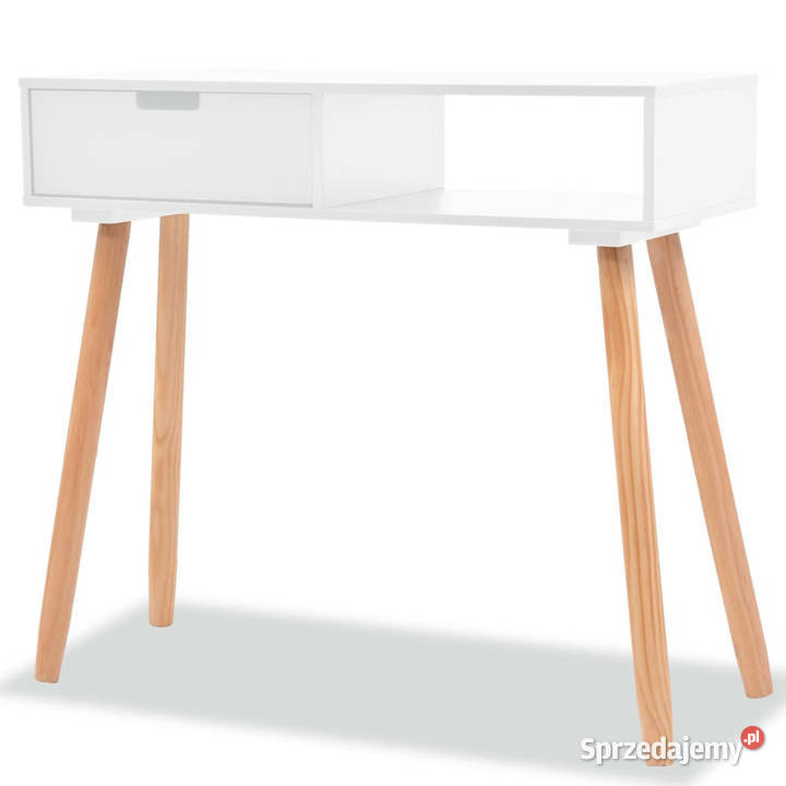 Stolik konsola drewno sosnowe 80x30x72 biały Warszawa