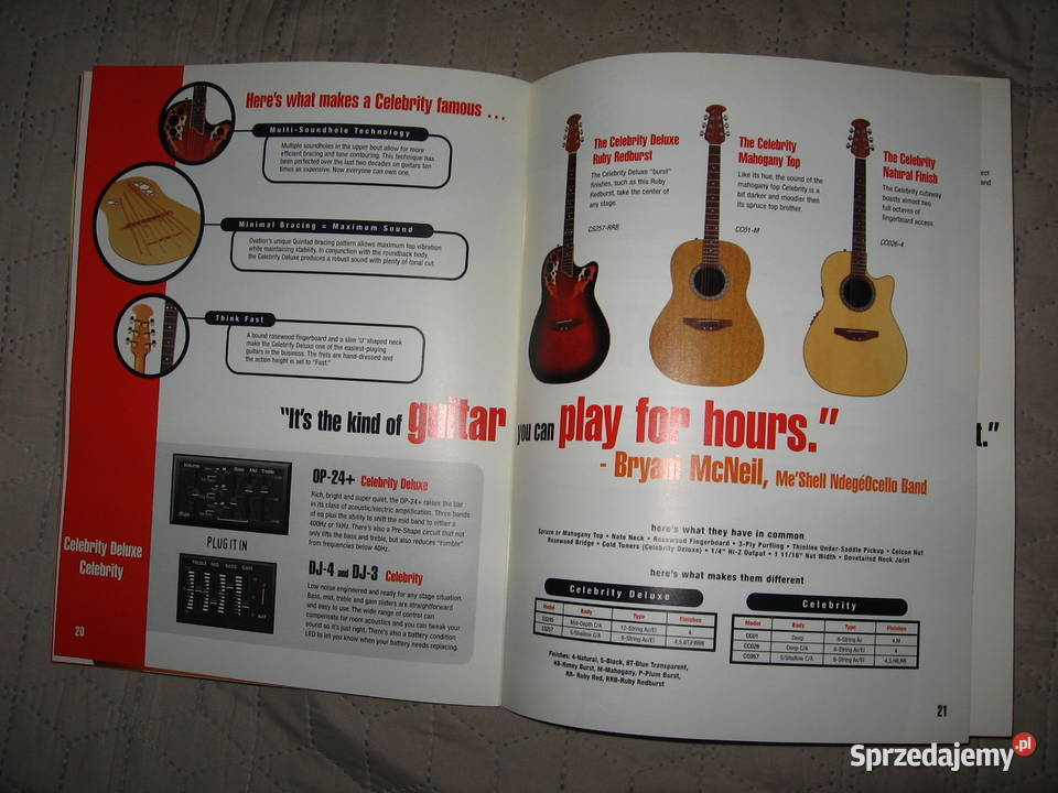 Ovation 1999 katalog gitar Kępice sprzedam