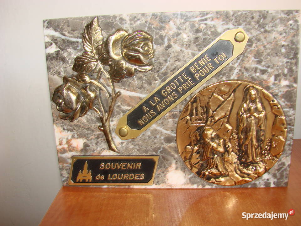 pamiątkowa płytka marmurowa z Lourdes pomorskie Pruszcz Gdański