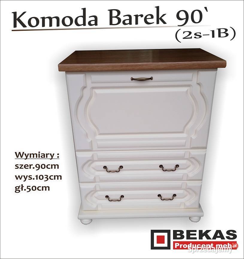 Barek Komoda 90 1B2S Biały Dąb Blat Dąb Natura Legionowo sprzedam