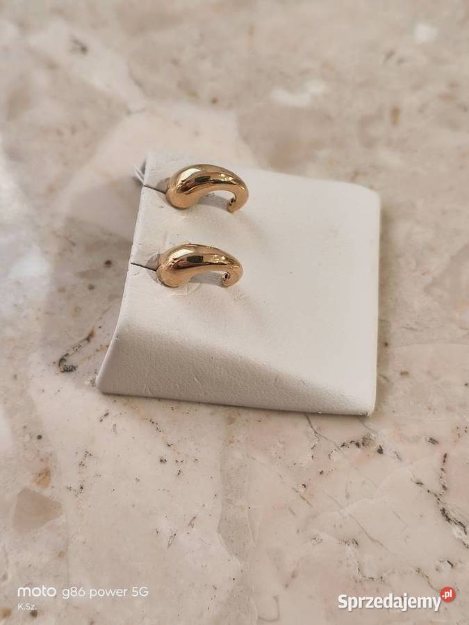 Złote Nowe kolczyki na sztyfcie wys11mmpr375 Wałcz