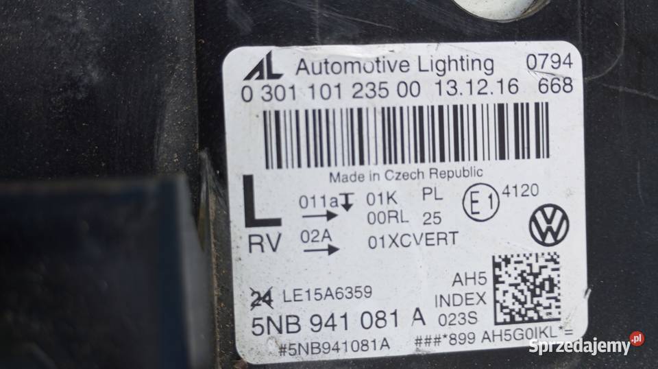 LAMPA LEWY PRZÓD REFLEKTOR EU FULL LED VW TIGUAN osobowe