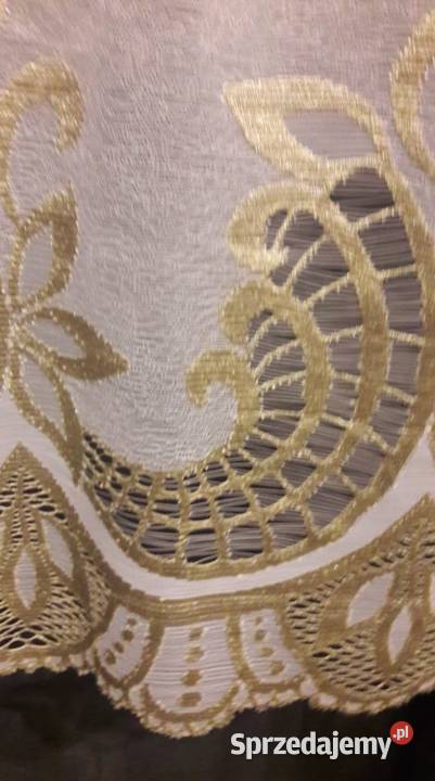 Biała złota żakardowa zazdrostka 50 firanka
