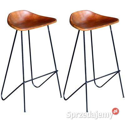 vidaXL Stołki barowe 2 czarnobrązowe skóra Warszawa