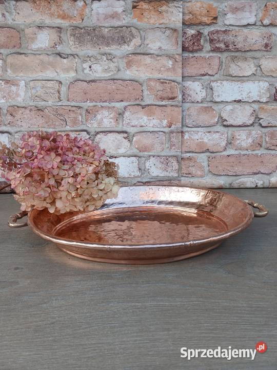 Duży miedziany półmisek patera miedziana z