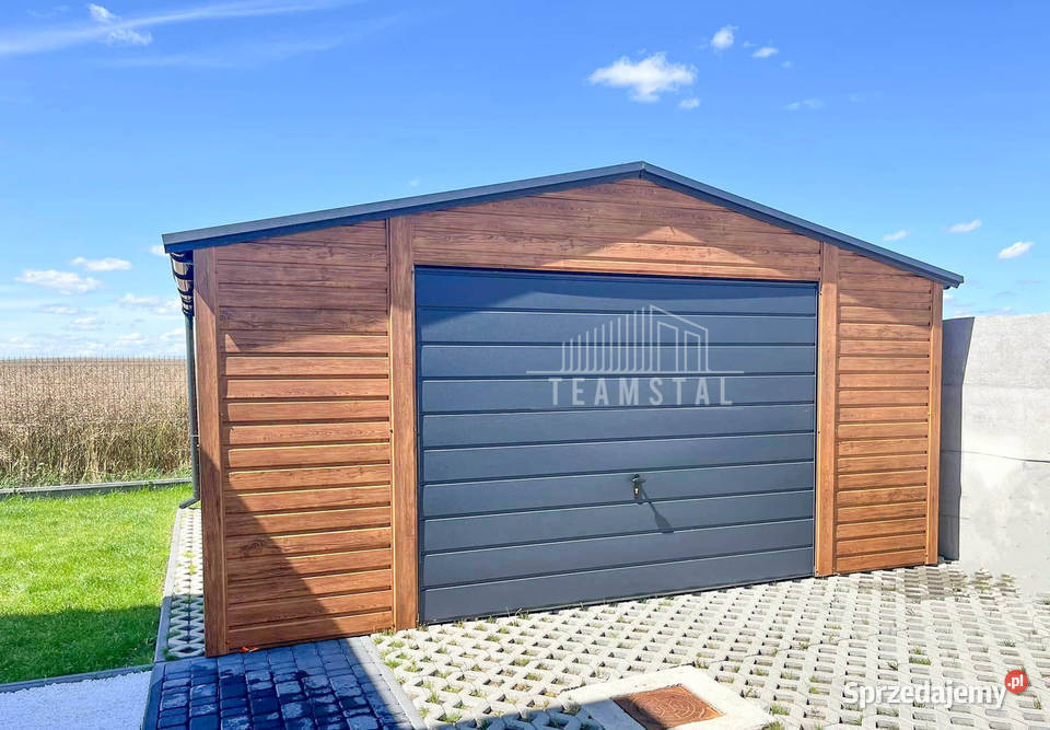 Garaż blaszany 5x5m Brama uchylna drzwi 2x okno Szczecin
