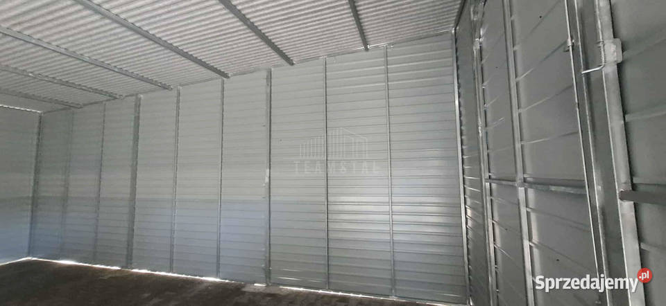 Garaz blaszany 18x5 m brama uchylna x6 dach mazowieckie Płock