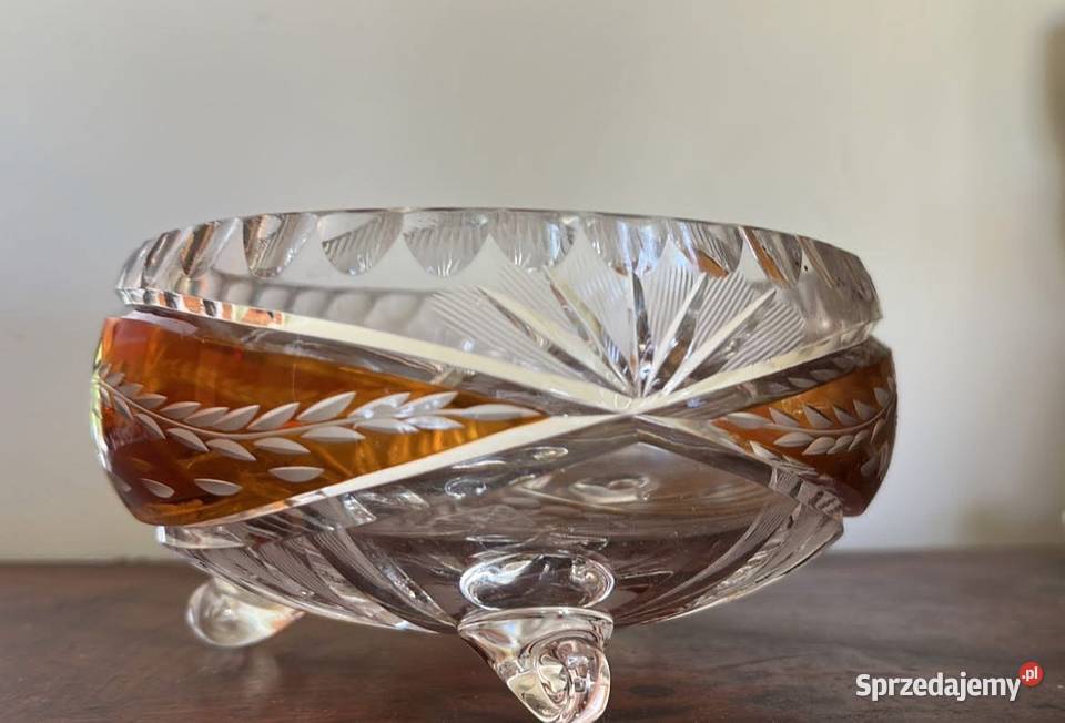 Miseczka kryształ Przezroczysta z miodowymi Antyki, Sztuka, Kolekcje Gdańsk sprzedam