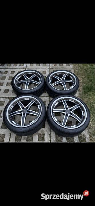 Alufelgi z rantem czarne z chromem 5x112 opony sprzedam