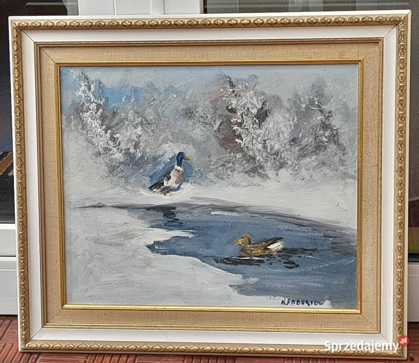 K Andersen Krajobraz zimowy obraz olejny