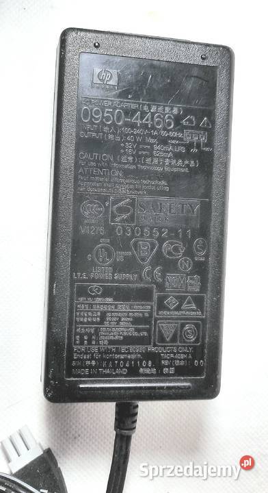 Oryginalny zasilacz HP szary wtyk 32V 940mA 16V atramentowa lubuskie Gubin