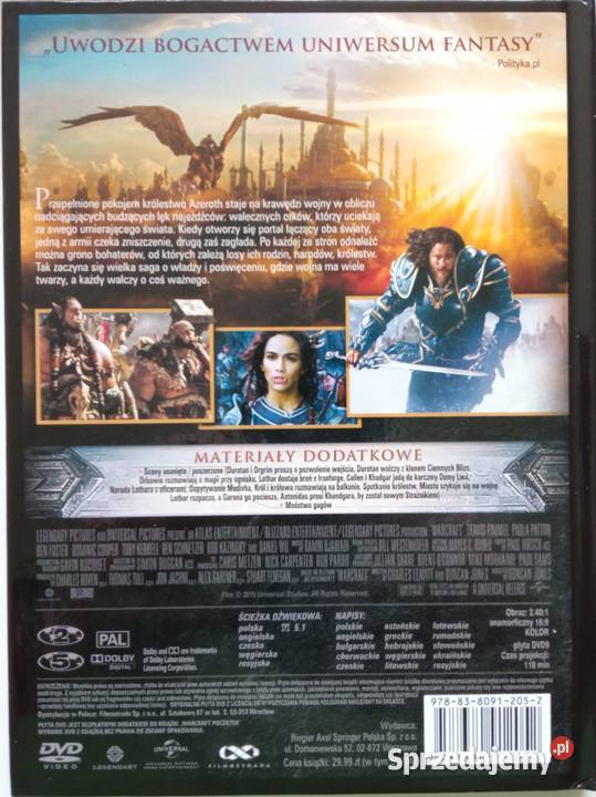 Warcraft Początek DVD Travis Fimmel Ben Foster Łódź