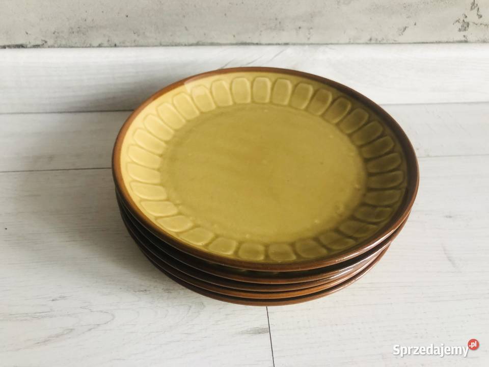 Talerze Tułowice PRL brązowe porcelana talerz 6 Łódź