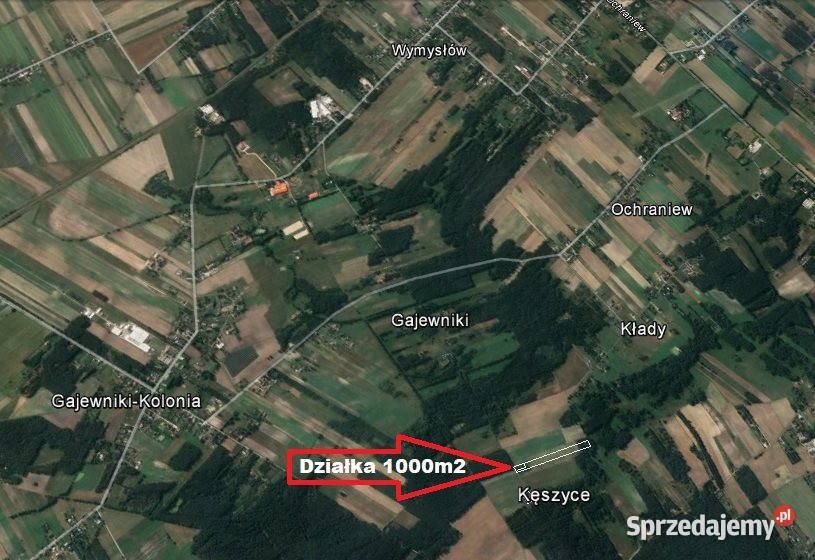 Grunt Wymysłów 1000m2 Sprzedaż