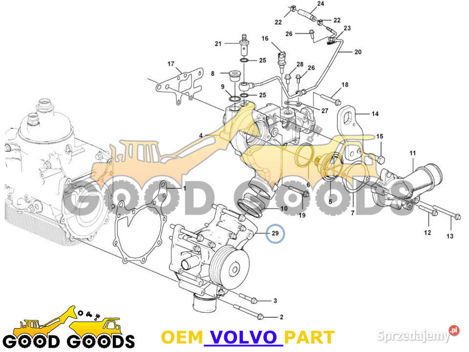 VOLVO POMPA WODY D8H 21733610 Części do maszyn budowlanych mazowieckie