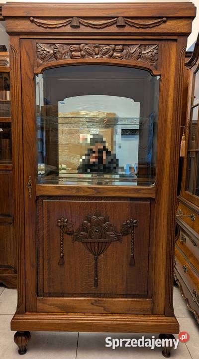 piękna witrynaserwantka secesyjnasklep Dąbrowa sprzedam