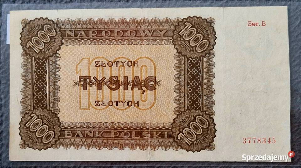 Komplet banknotów 1000 194519461947 śląskie sprzedam