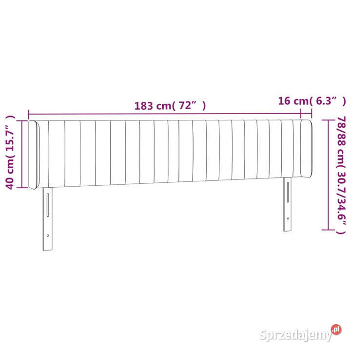 Zagłówek do łóżka z LED różowy 183x16x7888 Warszawa sprzedam