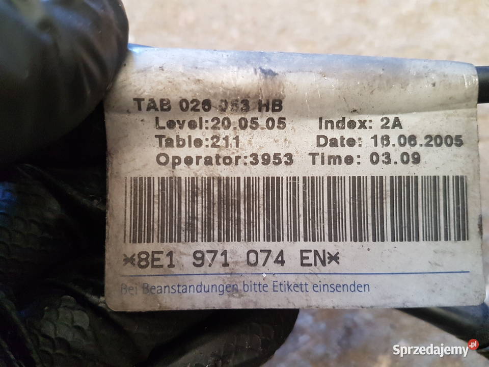 AUDI A4 B7 2.0 TDI BLB WIAZKA SILNIKA INSTALACJA 8E1971074EN Turek