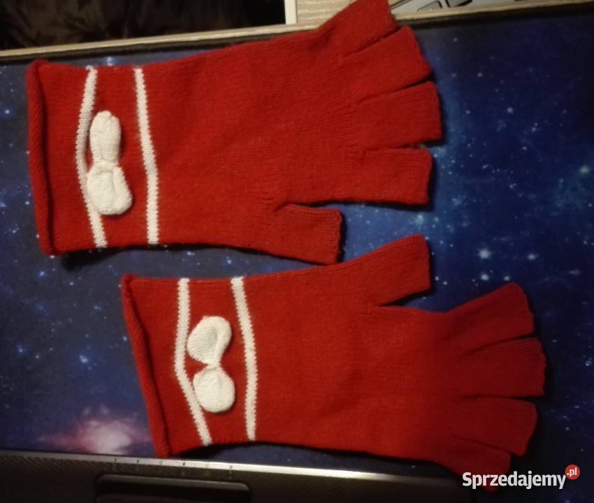 Czerwone damskie rękawiczki wysyłka mazowieckie Warszawa sprzedam