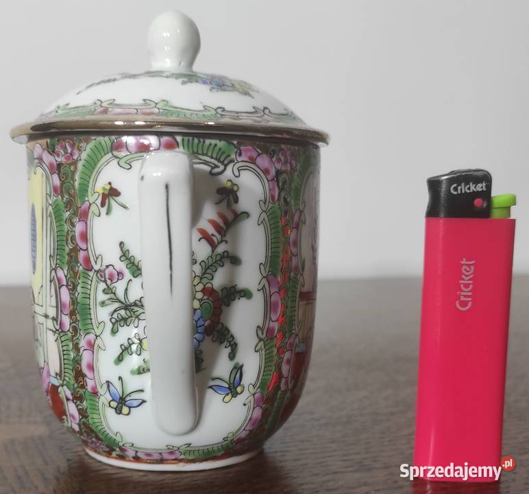 Famille Rose chiński kubek porcelanowy z Warszawa