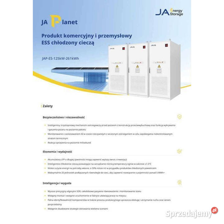 Magazyn Energii JA Solar 261kWh ESS Chłodzony