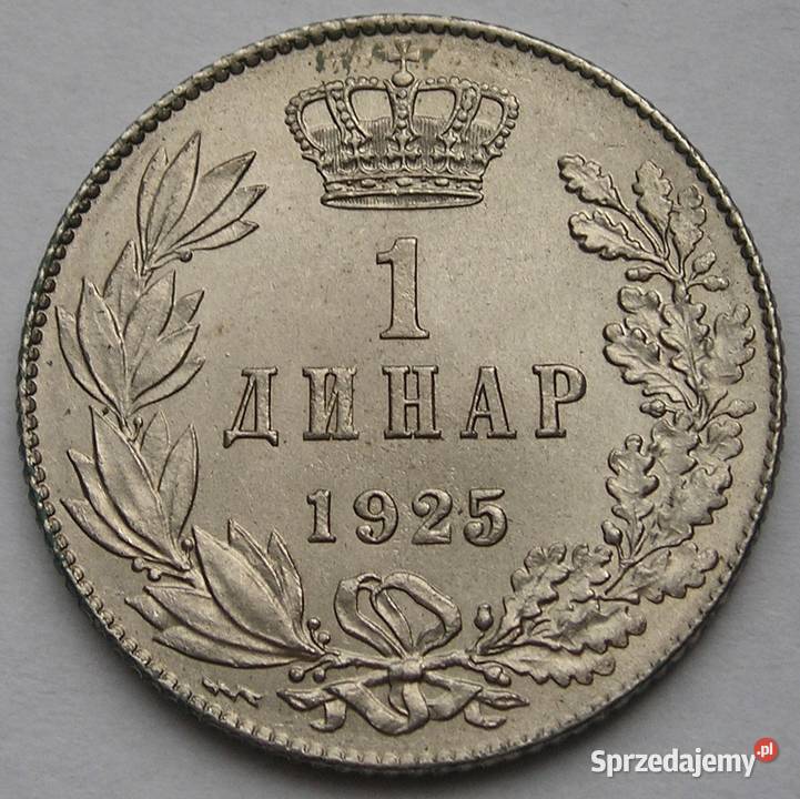 JUGOSŁAWIA 1 DINAR 1925 KRÓL ALEKSANDER STAN 1 Łódź