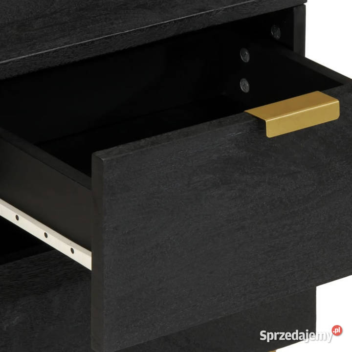 Szafka nocna czarna 40x33x46 lite drewno mango mazowieckie Warszawa