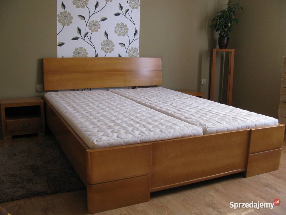 Dwuosobowe łóżko  drewniane bukowe 100% lite drewno buk