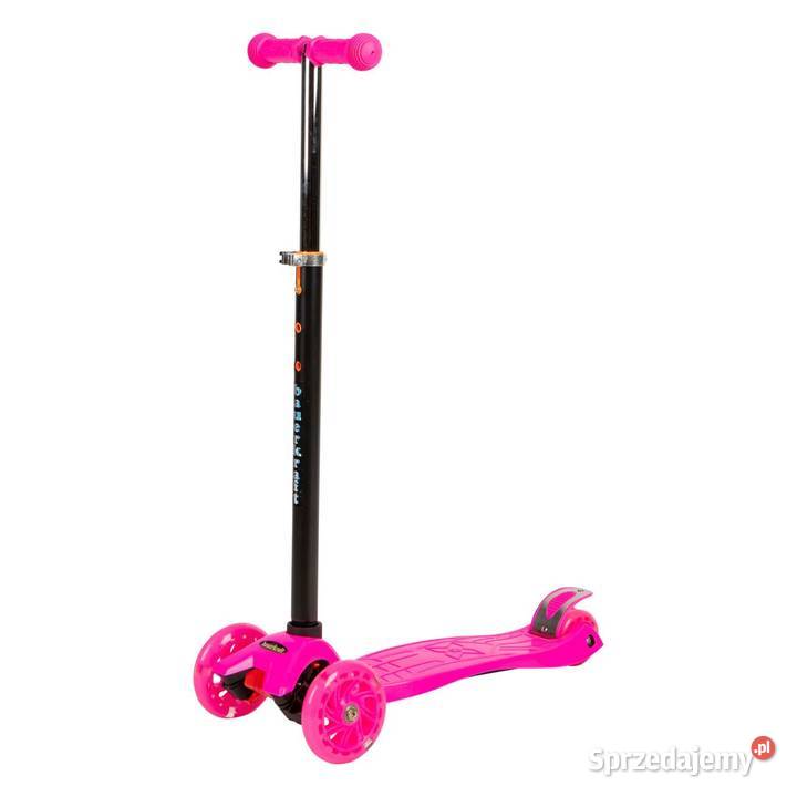Różowa balansowa hulajnoga składana trójkołowa Rowerki i pojazdy wielkopolskie Poznań sprzedam
