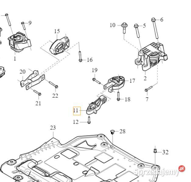 VOLVO XC40 wspornik mocowanie lewa dolna Gadgety motoryzacyjne Bielany Wrocławskie sprzedam