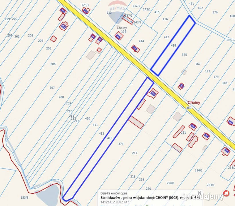 Działka siedliskowozagrodowa z rolą Sprzedaż Choiny