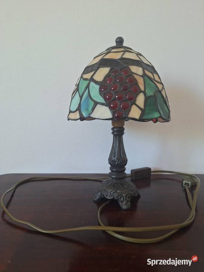 Lampa witrażowa stojąca nocna biurkowa styl Gdańsk