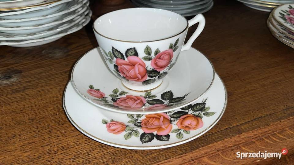 Śliczna filiżanka Z talerzykiem deserowym Pall Porcelana i szkło pomorskie Gdańsk
