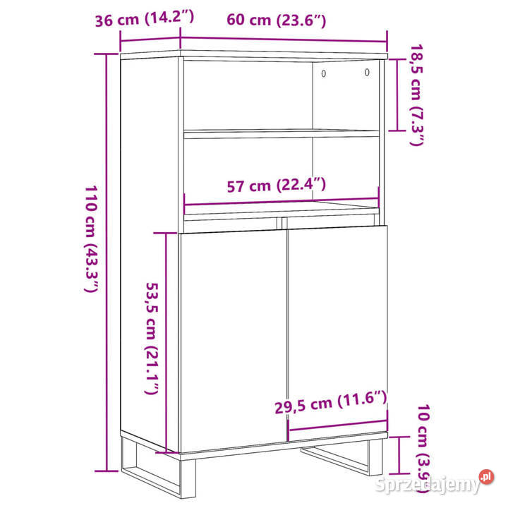 Wysoka szafka dąb artisan 60x36x110 WM857461 Warszawa sprzedam