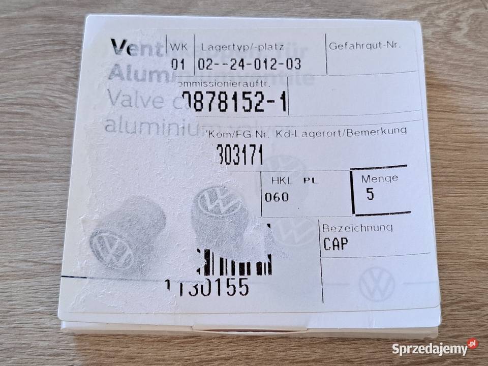 Oryginalne Kapturki na Wentyle OEM Volkswagen