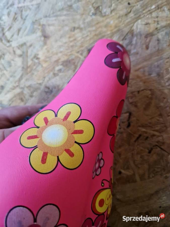 Siodło siodełko rowerowe różowe motyle kwiatki Głogowa