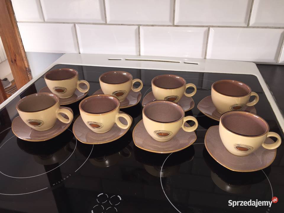 Serwis kawowy do espresso porcelana zestaw wielokolorowy wielkopolskie Swarzędz