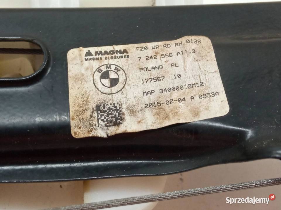 MECHANIZM SZYBY PRAWY TYŁ 7242556AI Bmw Seria 1 osobowe