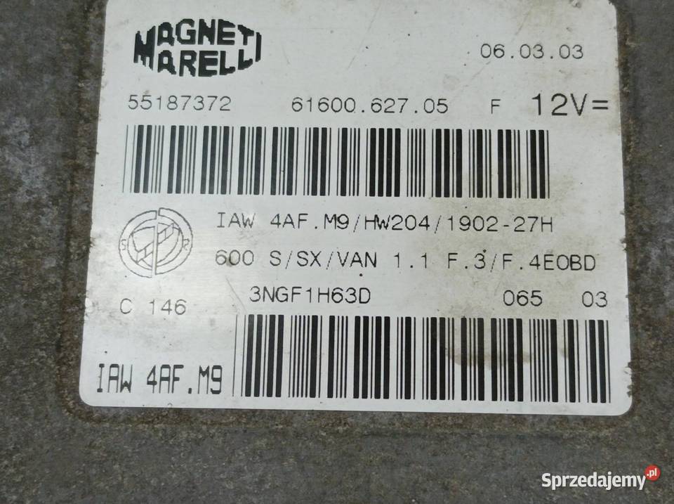 STEROWNIK SILNIKA IAW4AFM9 55187372 Fiat sprzedam