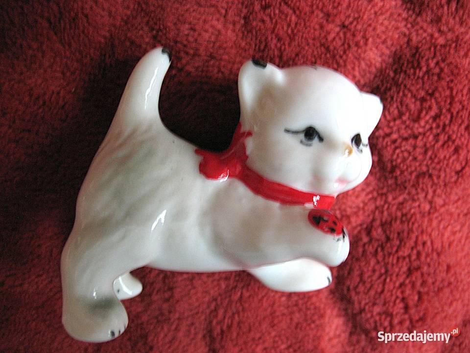 Kot młody kotek z biedronką figurka porcelana 55 Siedlce sprzedam
