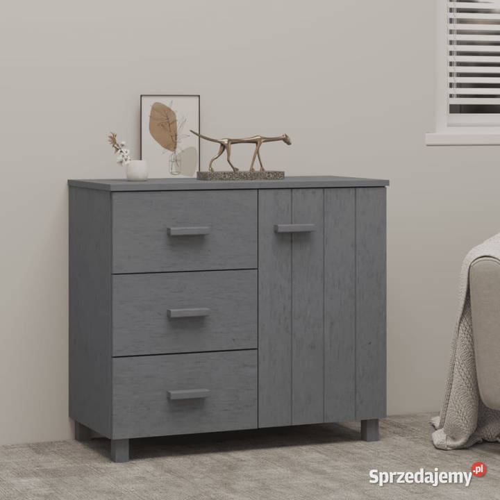 Szafka HAMAR ciemnoszara 90x40x80 lite drewno Warszawa