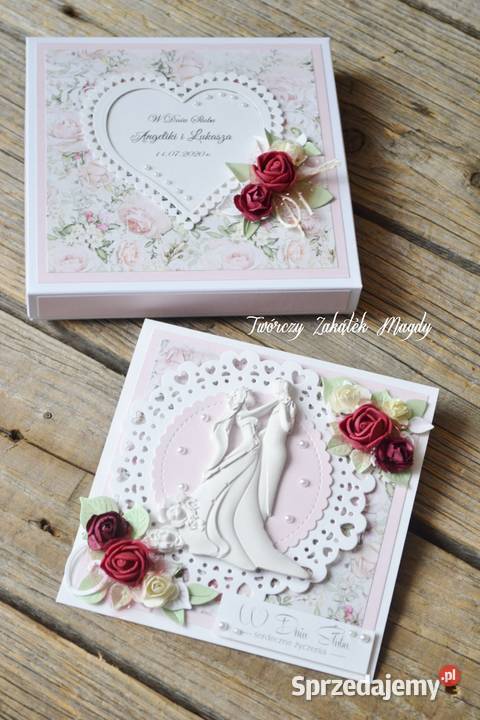 Kartka na ślub w pudełku ręcznie robiona pomorskie Słupsk