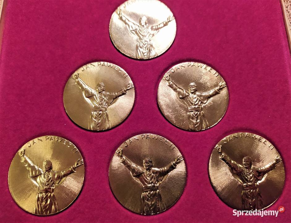 Złocone medale z II PIELGRZYMKI JP II do Polski