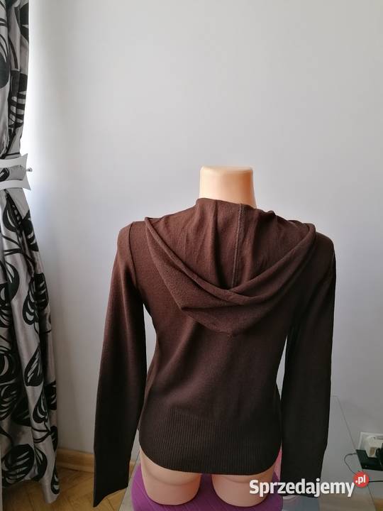 NOWY DAMSKI BRĄZOWY SWETER Z KAPTUREM ELLA R LXL Kaptur łódzkie Łódź sprzedam