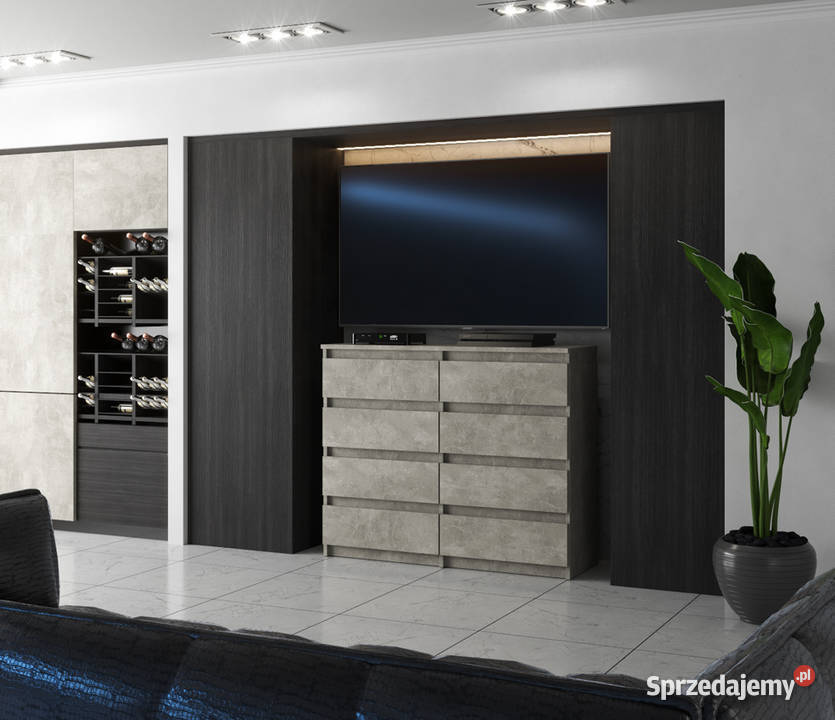 Komoda Wysoka 8 Szuflad 120 Duża Szafka Rtv Do Komody Elbląg